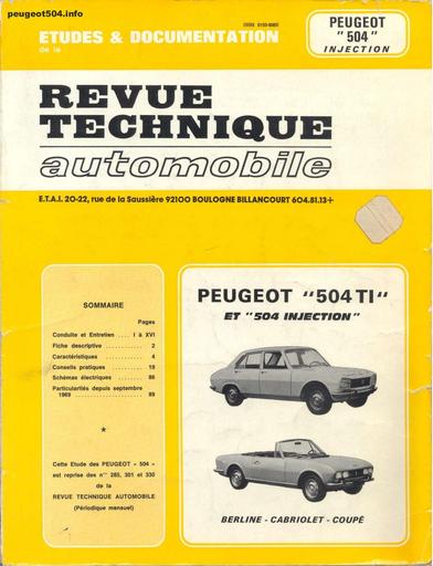 KF6 RTA peugeot 504 injection