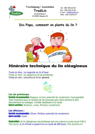 IItineraire technique du lin