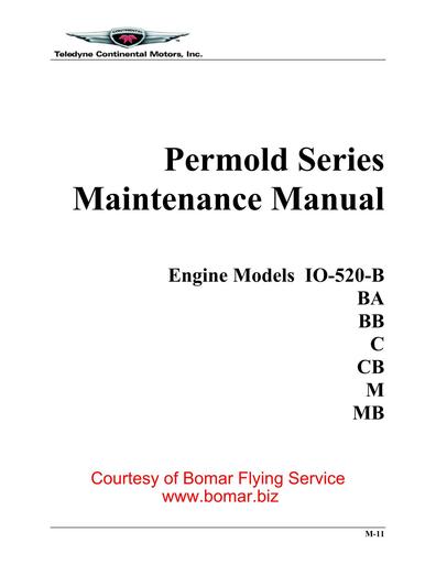 Continental IO 520 BB Engine maintenance 1988