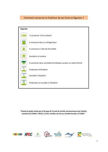 Guide conservation fruits et légumes
