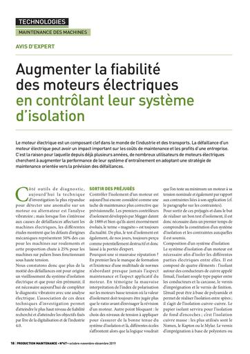 Controle isolation moteur