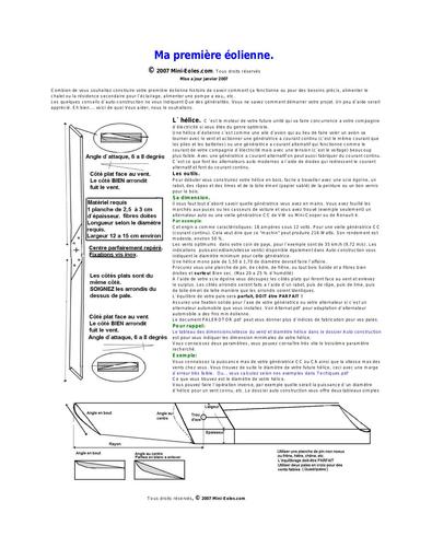 Construire sa premiere eolienne 2007