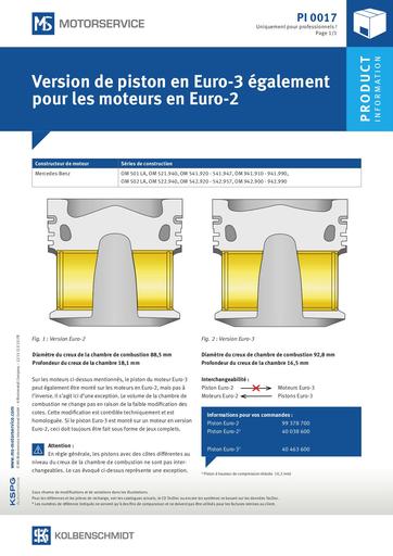 Version de piston en Euro 3 egalement pour les 51069