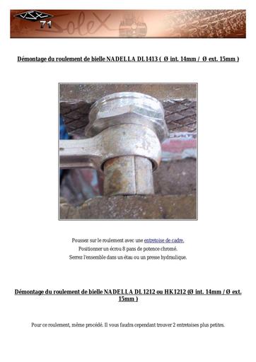 Solex mecanique demontage roulement bielle