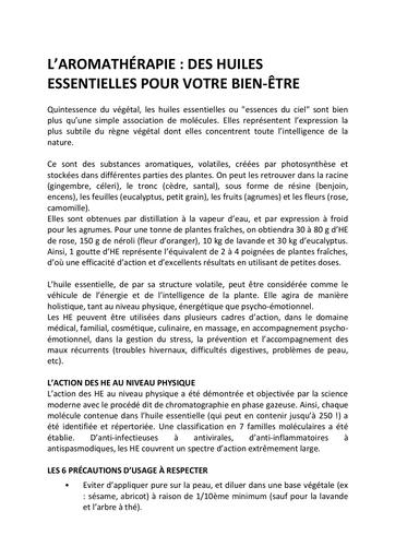 Article aromatherapie