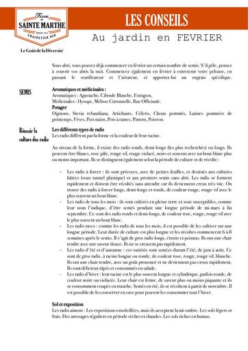 Conseils jardin fevrier