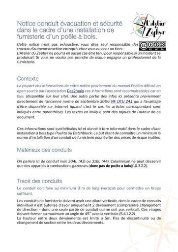 Notice Conduit Fumisterie zephyr