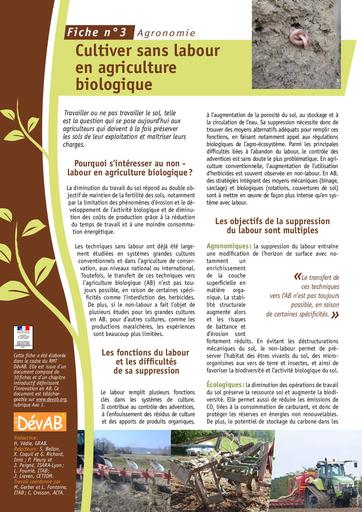 Agronomie Fiche 3 Cultiver sans labour MD