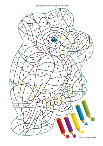 Coloriage code perroquet