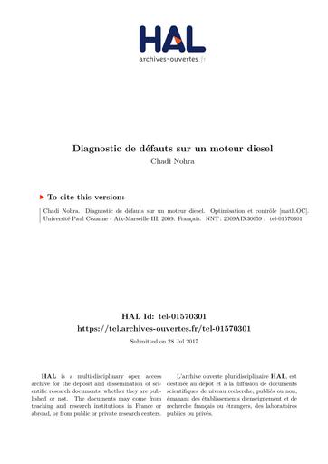 These diagnostic defauts moteur diesel