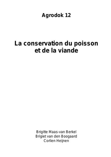 Agrodok   12   La conservation du poisson et de la viande