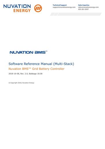 Nuvation Grid Battery Controller Software Reference Manual