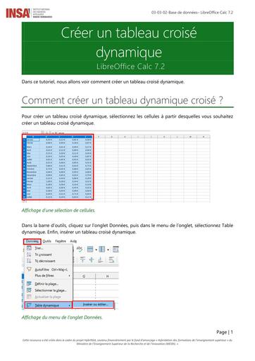 Libreoffice 2 Savoir créer un tableau dynamique