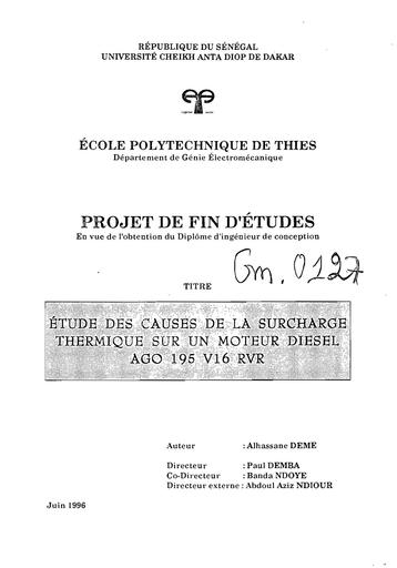 Surcharge thermique moteur diesel