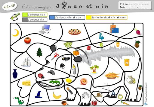 Coloriage magique j entends a i