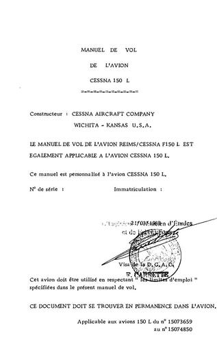 Manuel de vol cessna 150