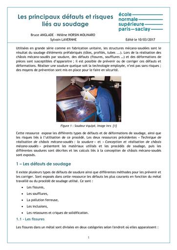 8367 les principaux defauts et risques lies au soudage ensps