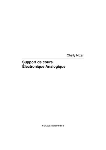 Cours electronique analogique