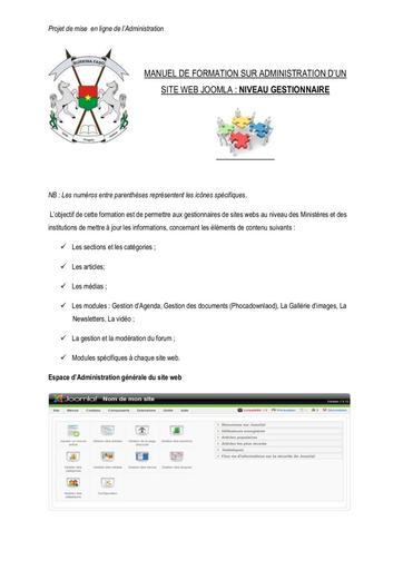 Manuel administration joomla