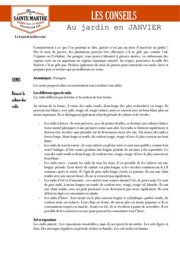 Conseils jardin janvier