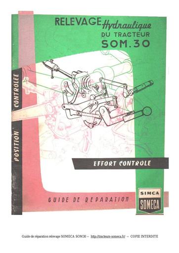 Relevage hydraulique tracteur Someca SOM 30