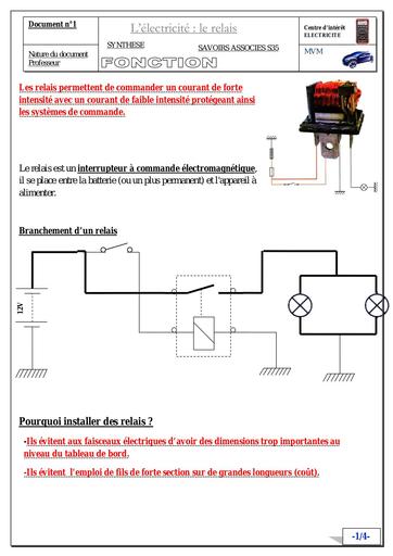 Cours auto relai commande