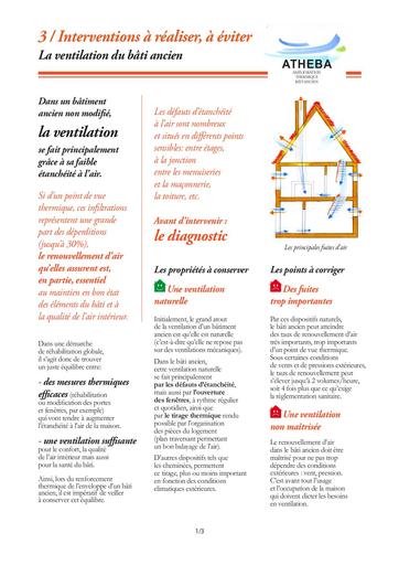 ATHEBA ventilation dans le bati ancien