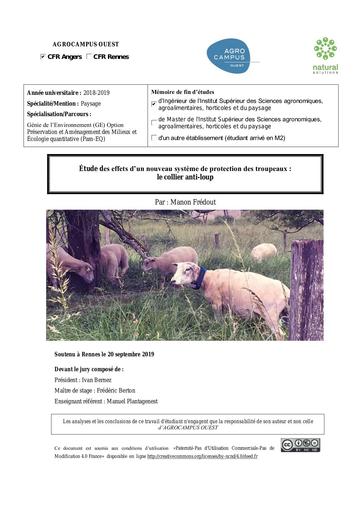 Memoire Manon Fredout Collier Anti Loup