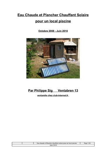 Eau chaude et plancher pour local