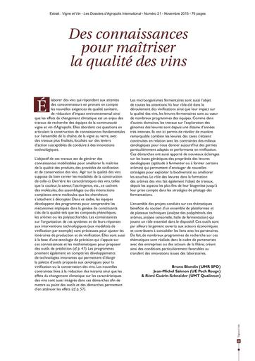 Agropolis 21   vigne et vin connaissances pour maitriser qualite vins