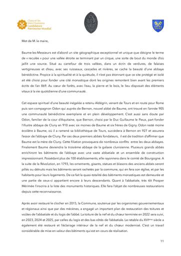 Baume les messieurs   Mot du maire