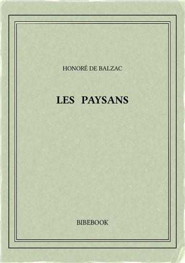 Balzac honore de   les paysans