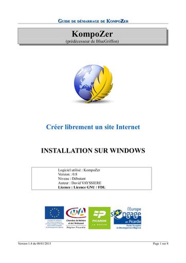 Guide de demarrage kompozer