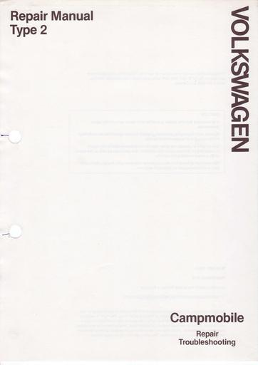 VAG Combi 1978 Westfalia Repair Manual GB
