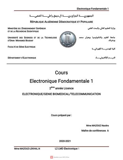 Electronique Fondamentale MN