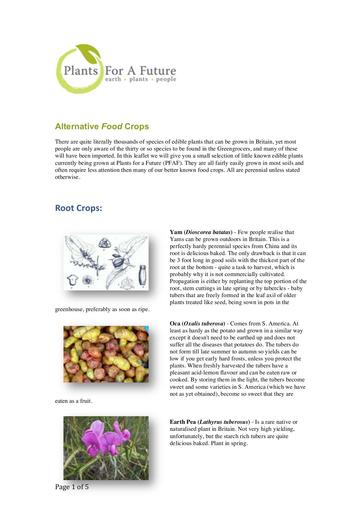 Alternative food crops