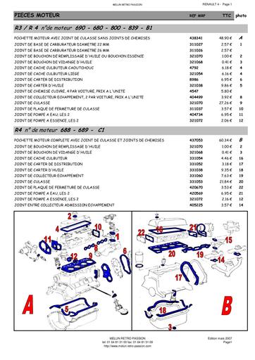 Catalogue pieces 4L
