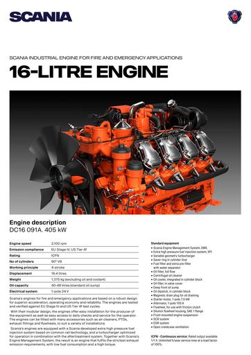 Scania Dindustrial engine C16 091A 550 HP
