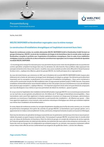 Communique de Presse WELTEC BIOPOWER No  4 20 (1)